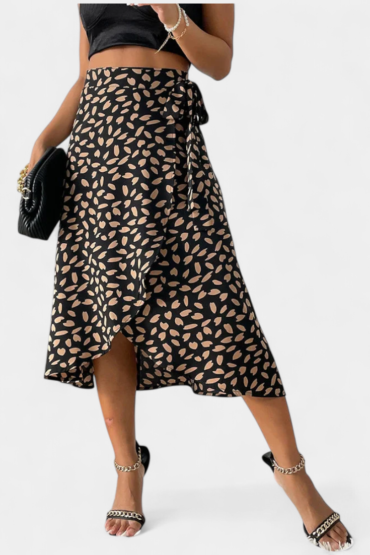 Jupe portefeuille asymétrique bohème Camila avec design fluide