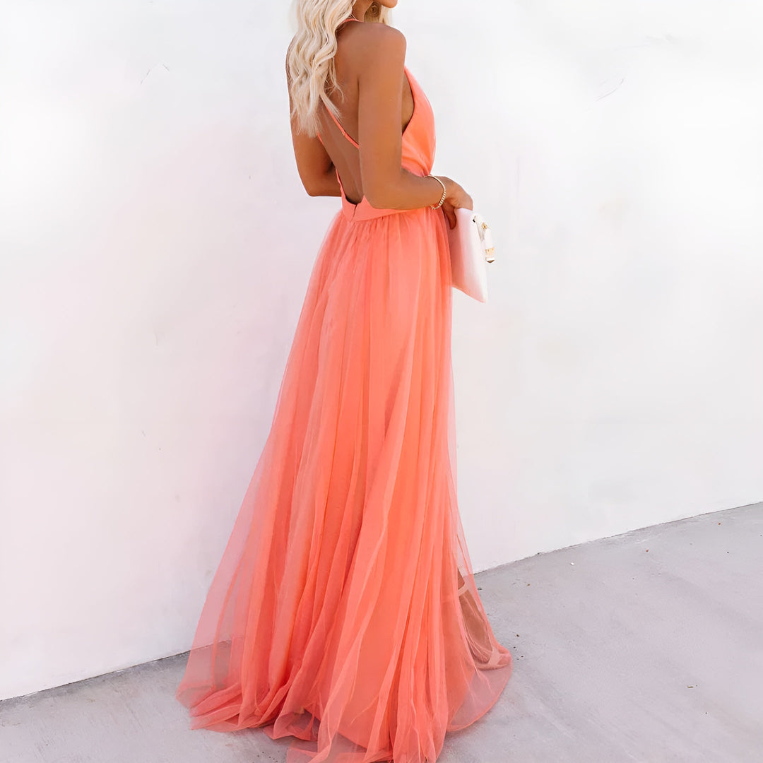 CLÉMENCE™ | Robe Maxi Corail