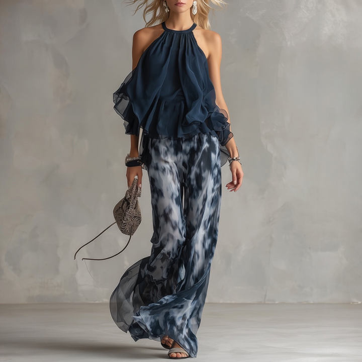 LUDOVICA™ | Ensemble Chiffon Col Haut