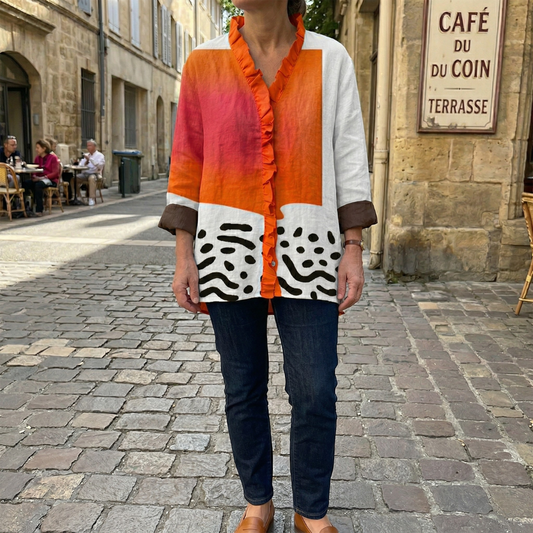 Melinda | Blouse Élégante d’Été en Lin