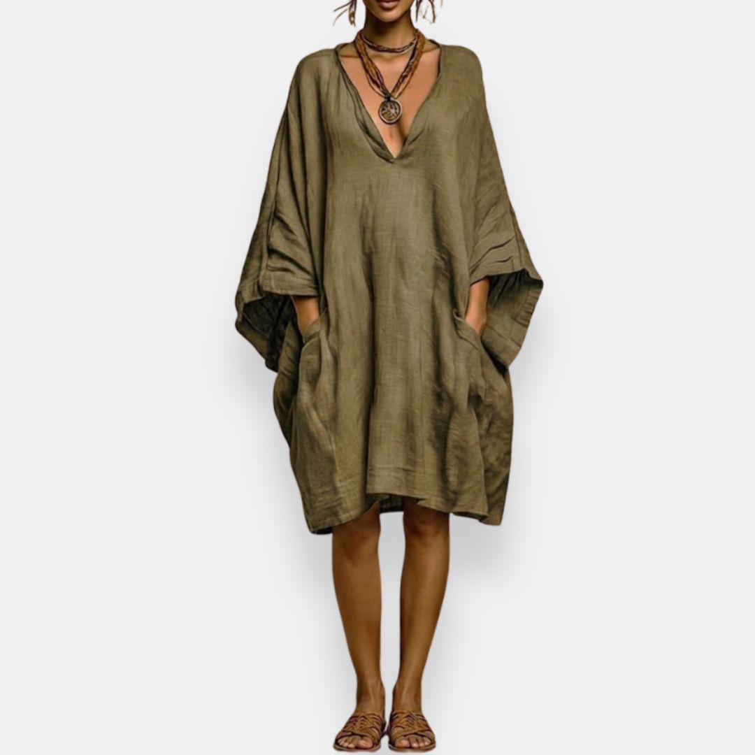 CASSIENNE™ | Robe Oversize à Décolleté Élégant
