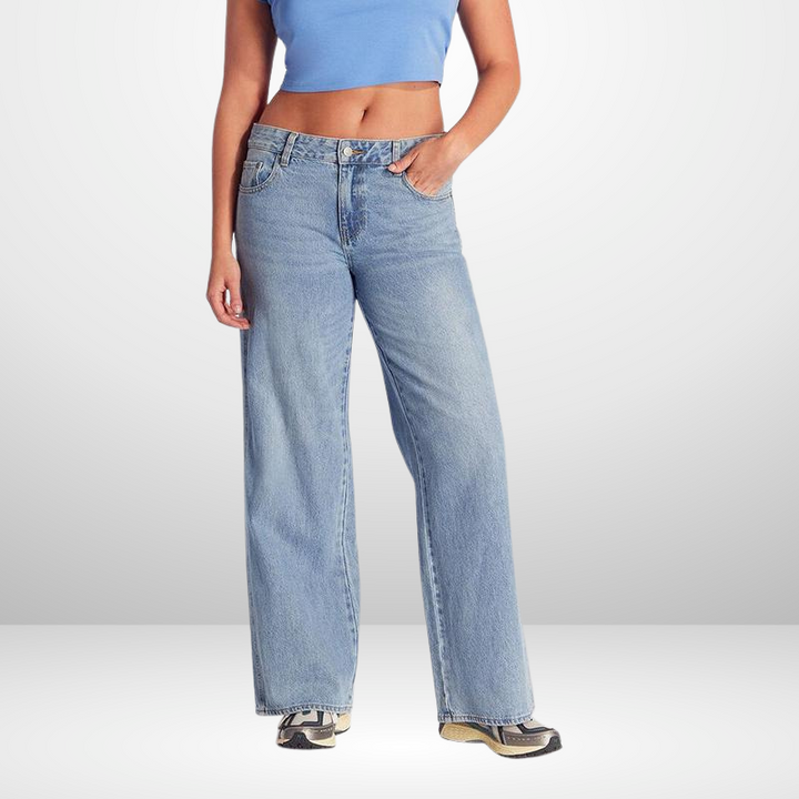 Jean baggy taille basse pour femme