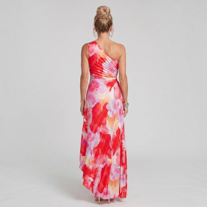 Taya™ | Robe midi plissée asymétrique