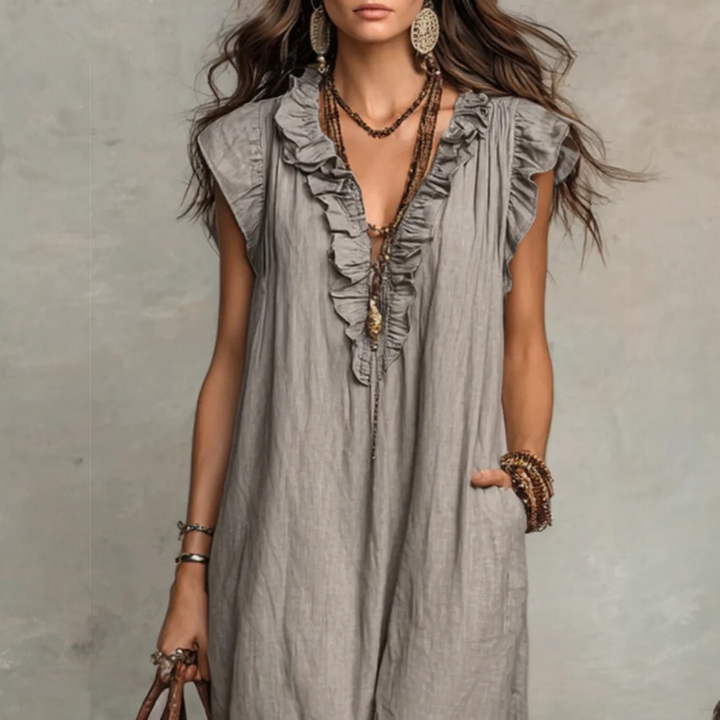 CAMÉLIA™ | Robe Longue Lin & Coton Bohème