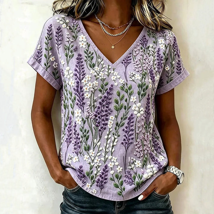 Blouse Vintage À Imprimé Floral