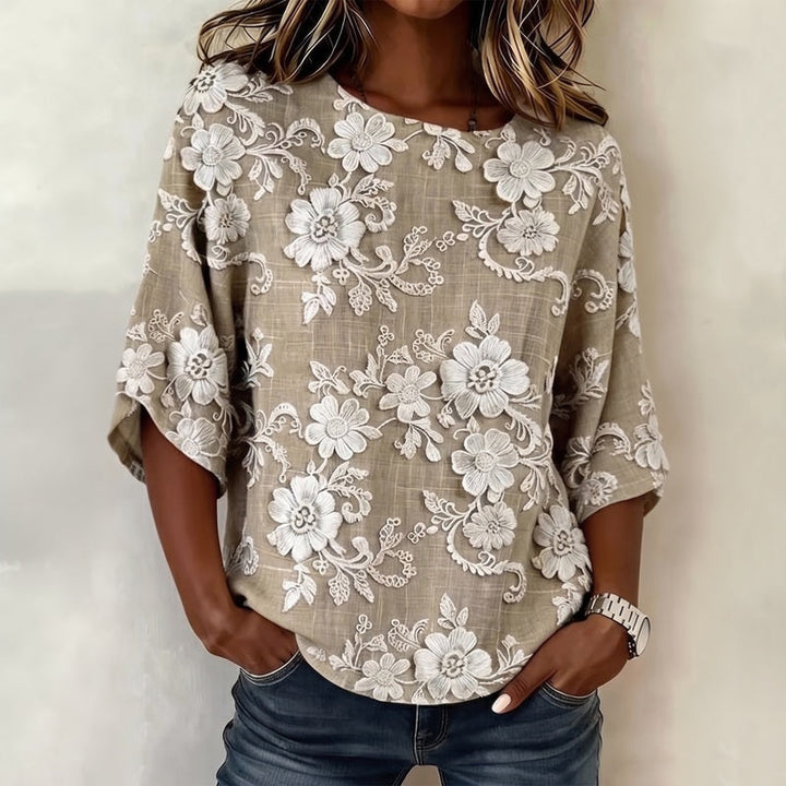 Blouse Vintage À Imprimé Floral