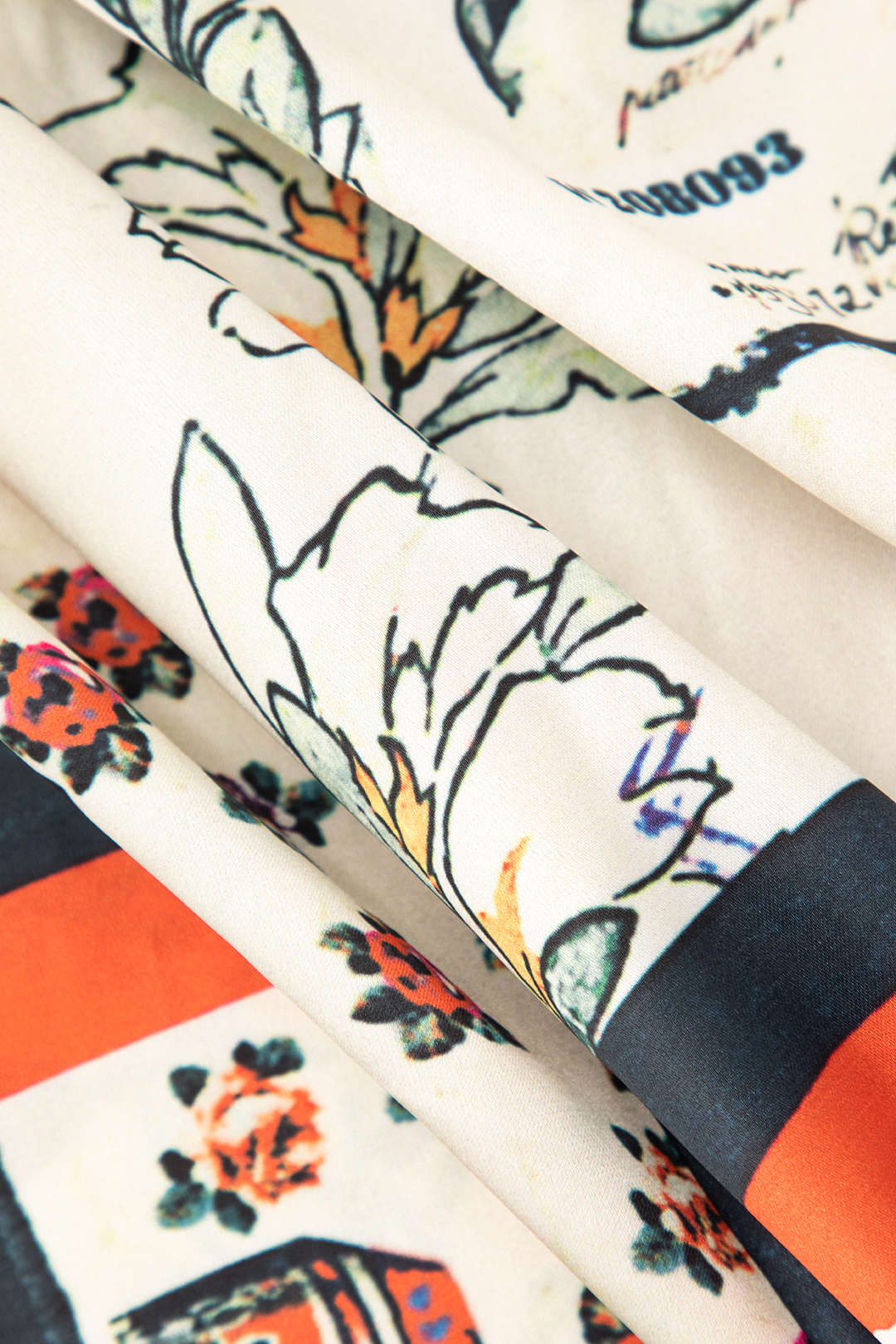 Pantalon droit taille haute à imprimé floral