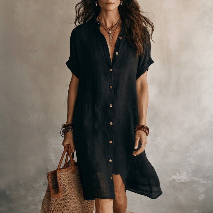 Robe Chemise Décontractée Unie