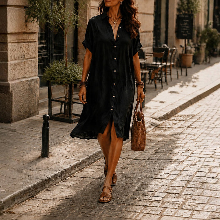 Robe Chemise Décontractée Unie