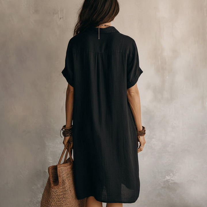 Robe Chemise Décontractée Unie