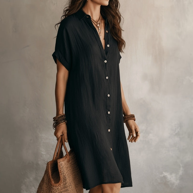 Robe Chemise Décontractée Unie