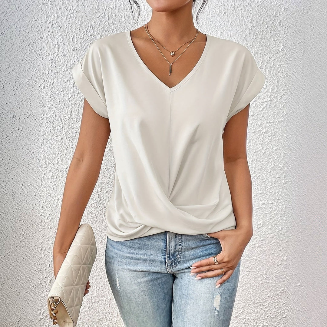 ÉLISE™ | T-Shirt Col Élégant