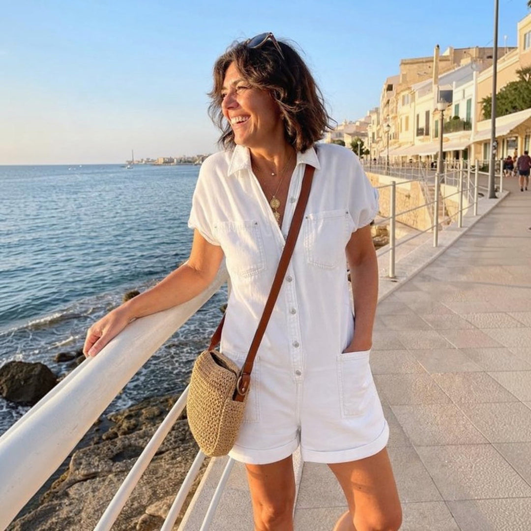 CAPRI™ | Combishort Denim Élégant