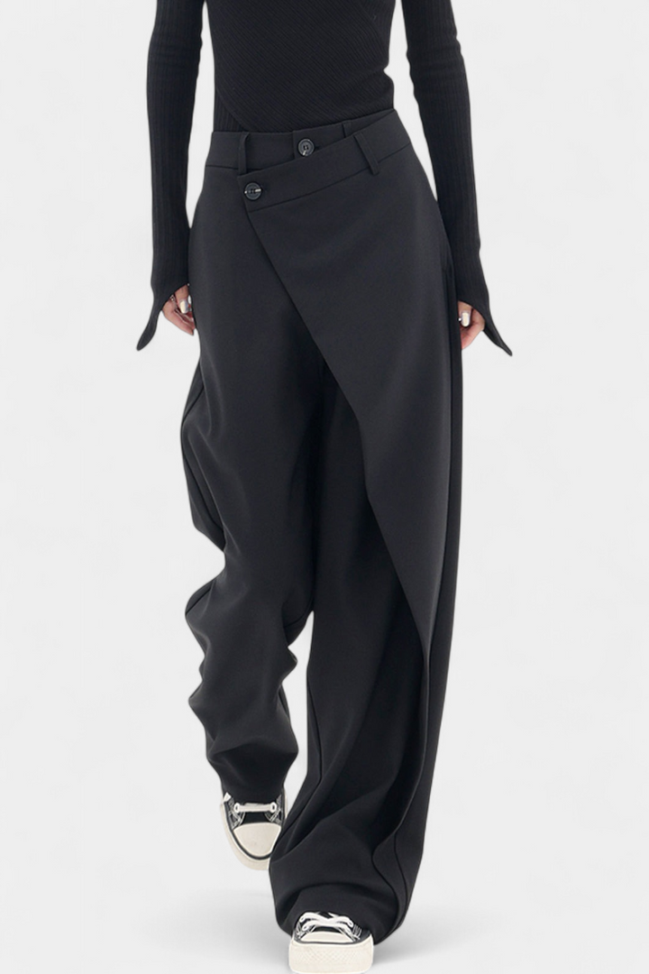 Oaklyn Pantalon droit taille haute avec tombé fluide élégant