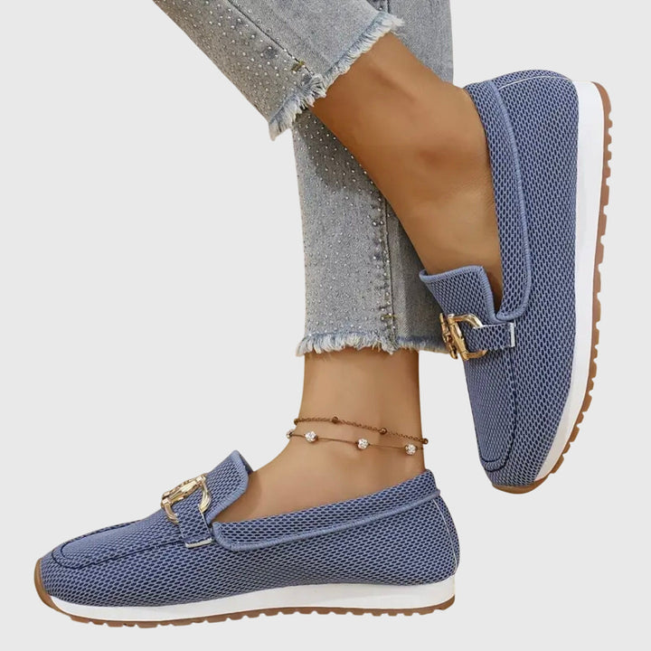 Susie | Baskets Slip-On Mesh & Boucle Dorée