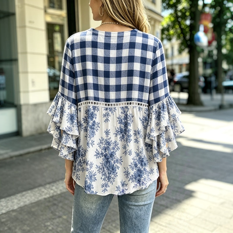 Blouse Vintage À Imprimé Floral