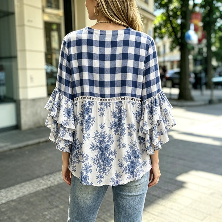Blouse Vintage À Imprimé Floral