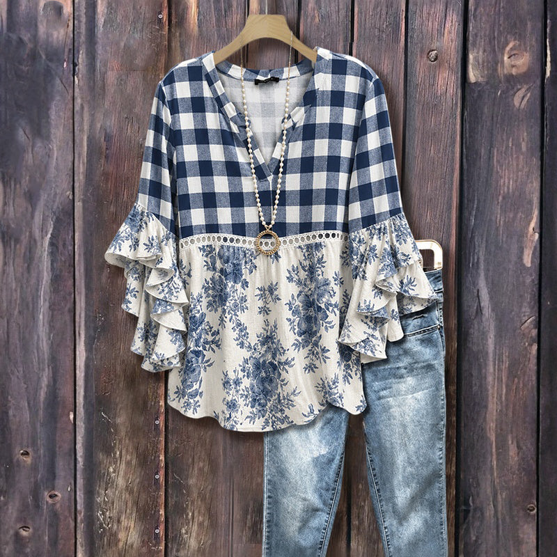 Blouse Vintage À Imprimé Floral