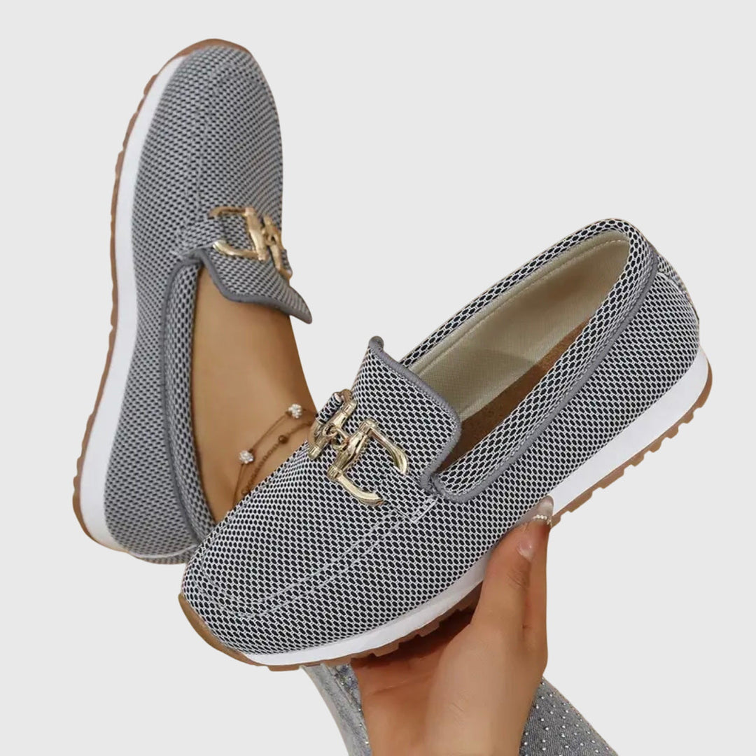 Susie | Baskets Slip-On Mesh & Boucle Dorée