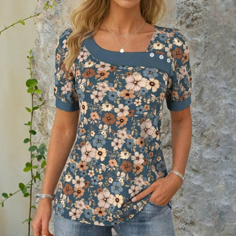 Blouse Vintage À Imprimé Floral
