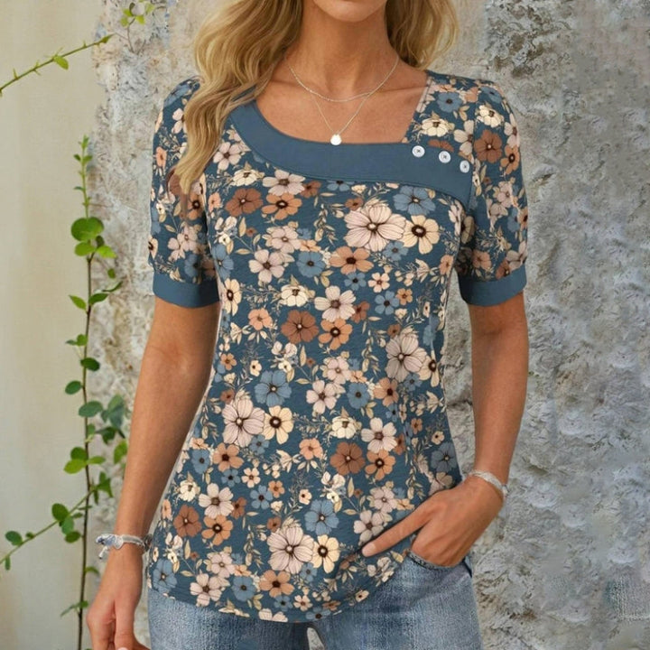 Blouse Vintage À Imprimé Floral