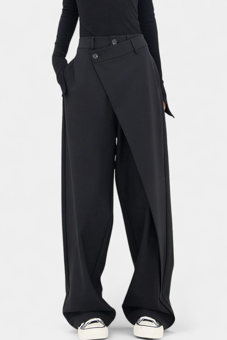 Oaklyn Pantalon droit taille haute avec tombé fluide élégant