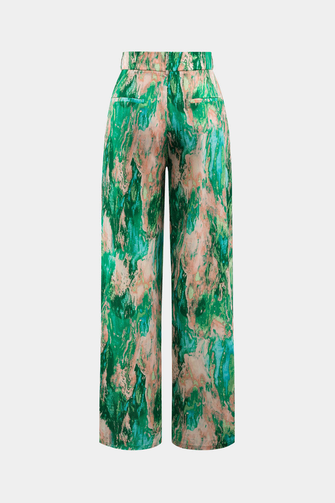 Pantalon droit chic à motif marbré