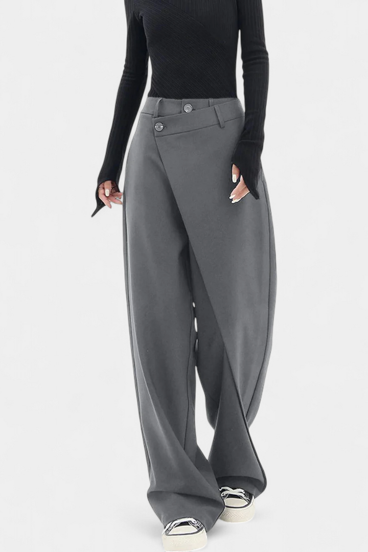 Oaklyn Pantalon droit taille haute avec tombé fluide élégant