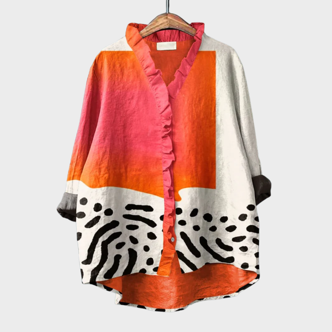 Melinda | Blouse Élégante d’Été en Lin