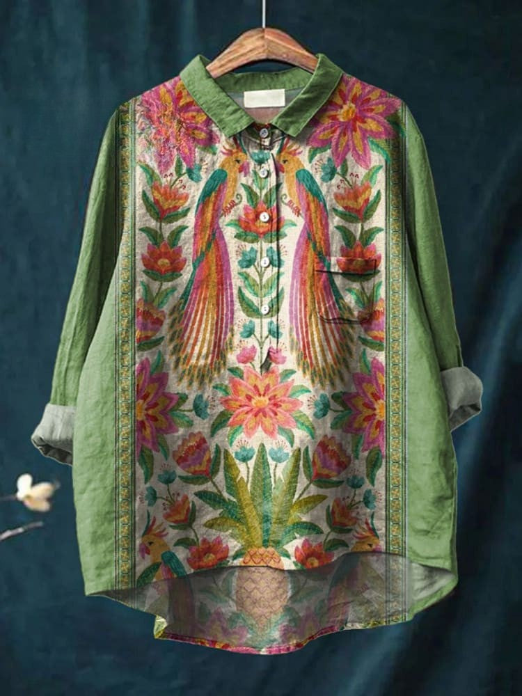 Nina | Chemise paon tropical