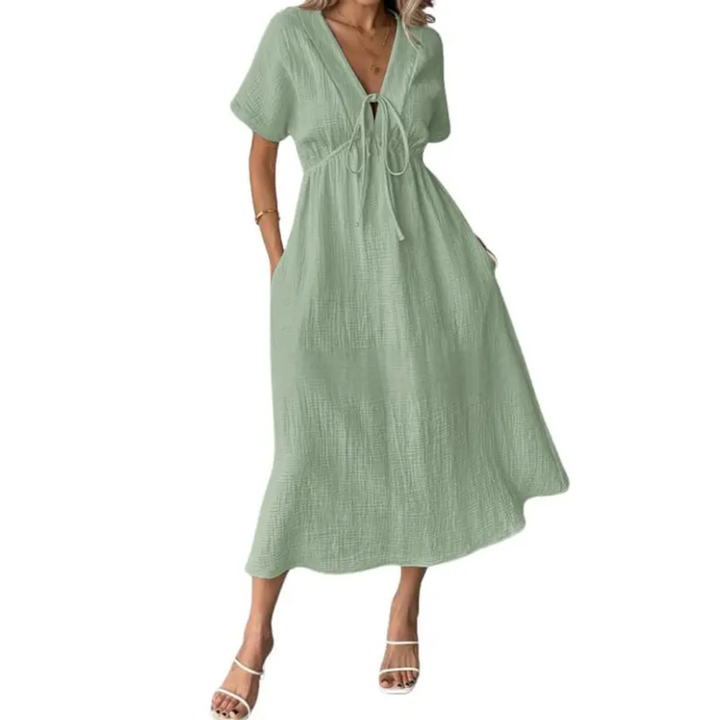 BREEANNE™ | Robe Maxi Col V Décontractée
