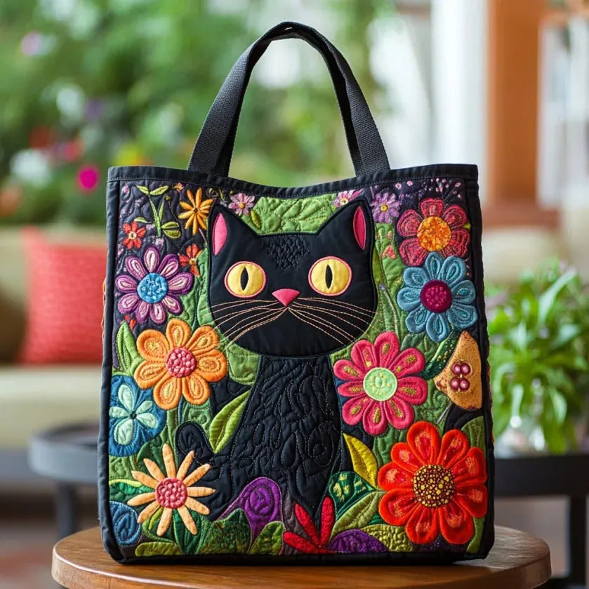 Sac Matelassé Chat Noir Enchanté