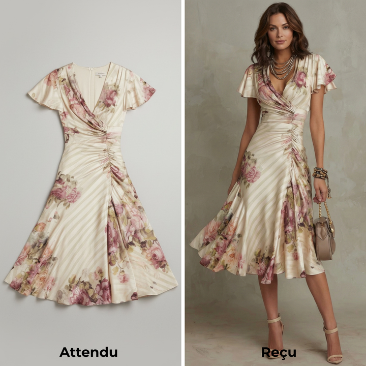 ROSALIE™ | Robe Midi Satinée Vintage