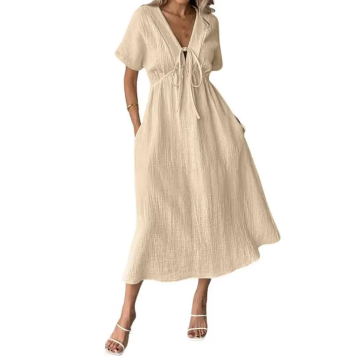 BREEANNE™ | Robe Maxi Col V Décontractée