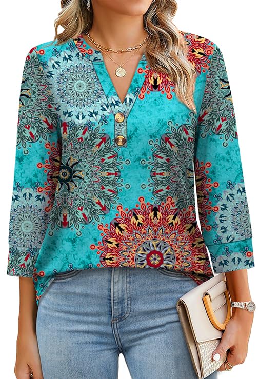 Flora | Blouse Imprimé Floral Sauvage Col V & Boutons Dorés