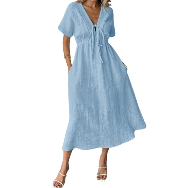 BREEANNE™ | Robe Maxi Col V Décontractée