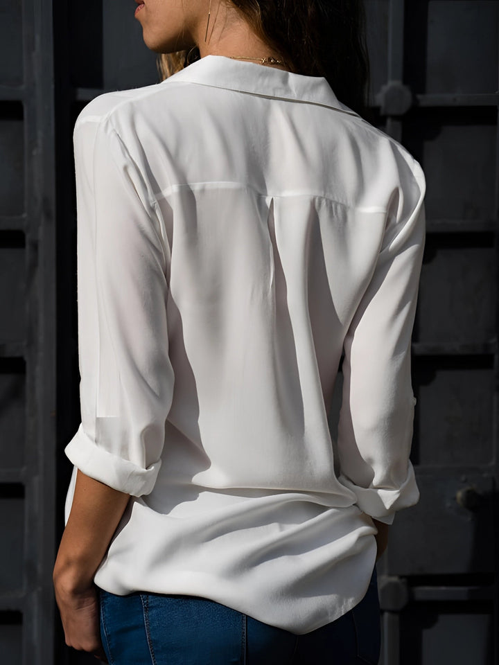 Valentina | Chemise Fluide Satinée Col V