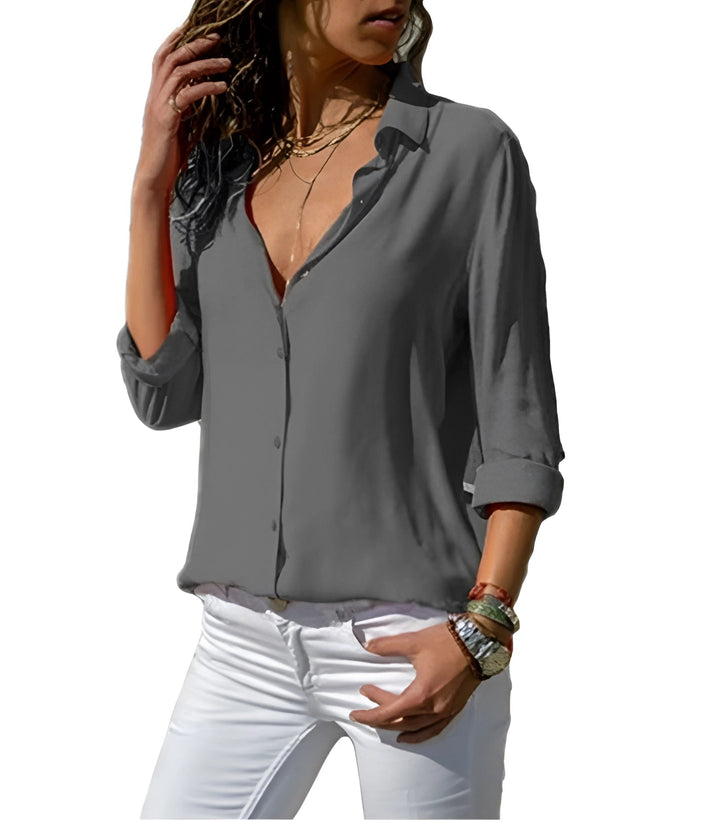 Valentina | Chemise Fluide Satinée Col V