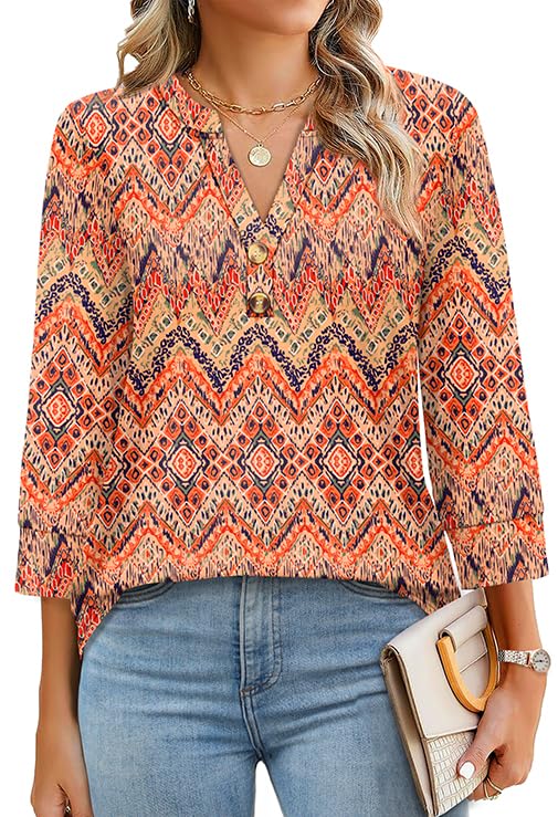 Flora | Blouse Imprimé Floral Sauvage Col V & Boutons Dorés