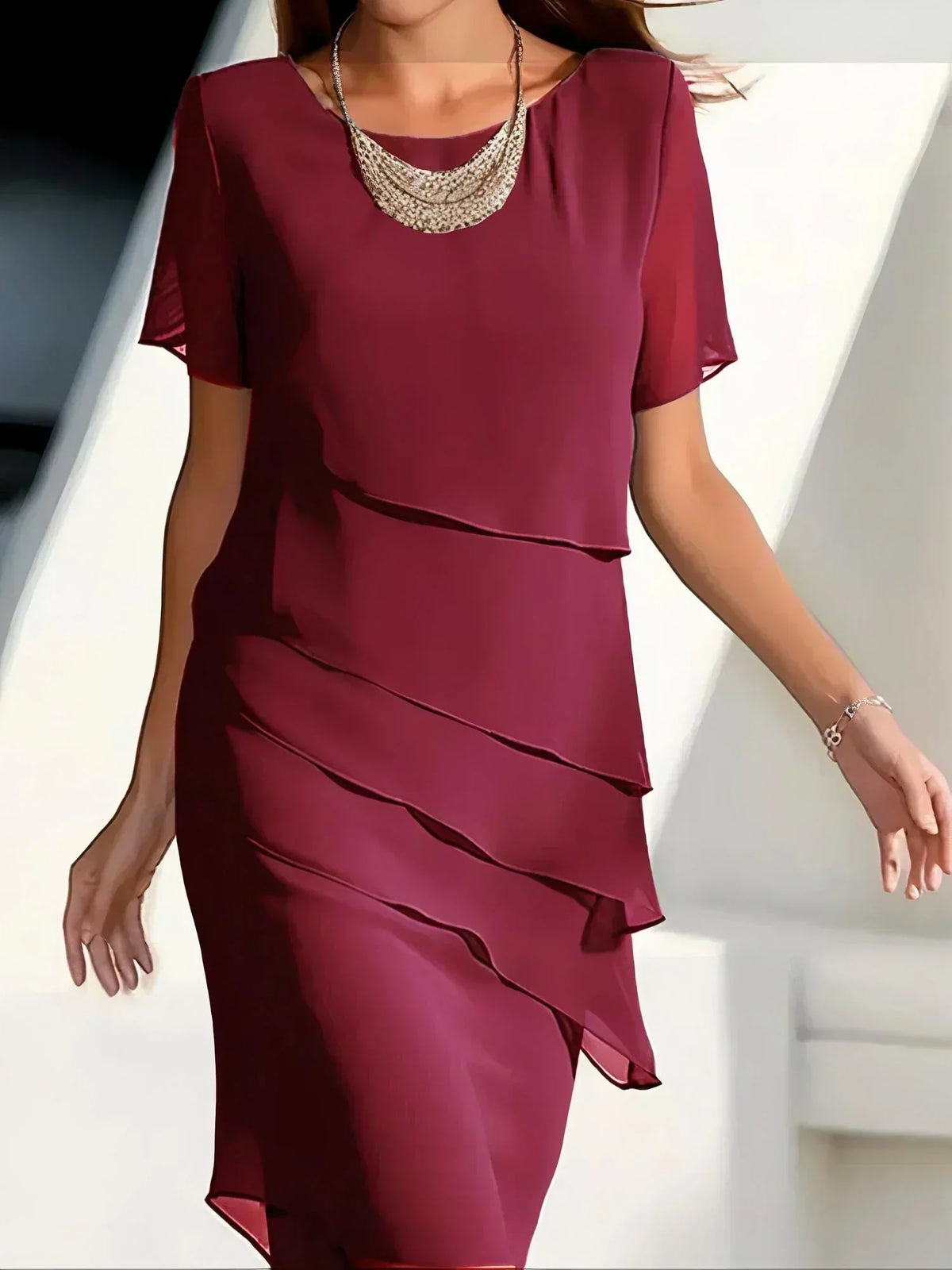 Aria - Timeless Chiffon Layered Dress