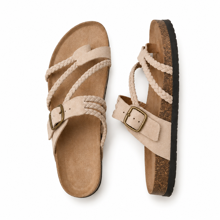 Solys Paris™ - Sandales Tressées Anatomiques en Liège