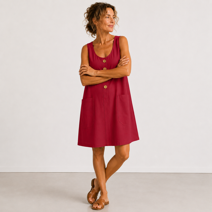 MAUD™ | Robe Élégante en Lin et Coton