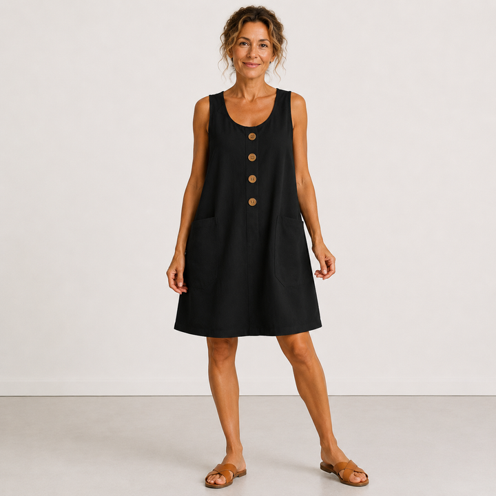 MAUD™ | Robe Élégante en Lin et Coton