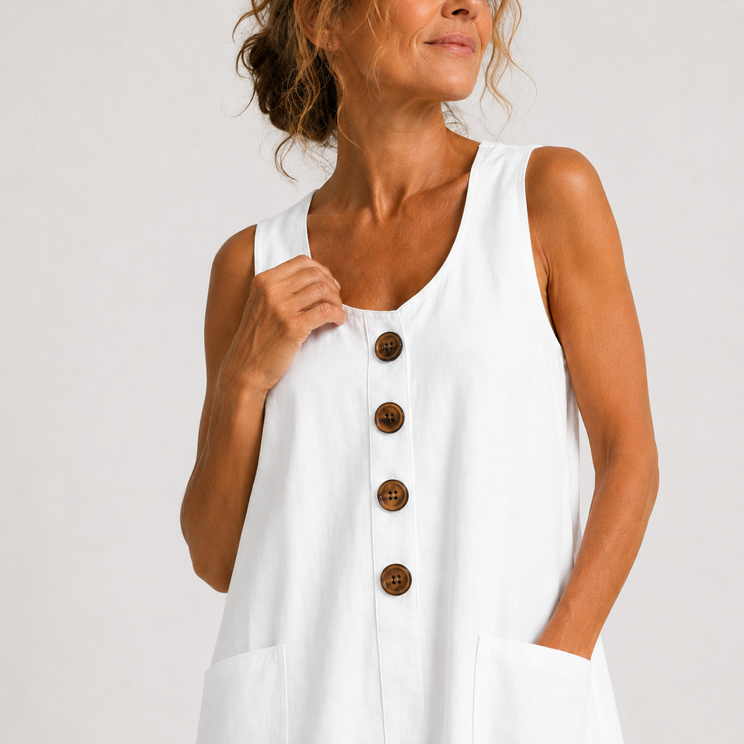 MAUD™ | Robe Élégante en Lin et Coton