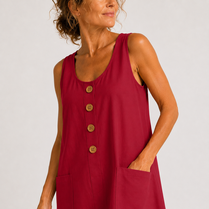 MAUD™ | Robe Élégante en Lin et Coton