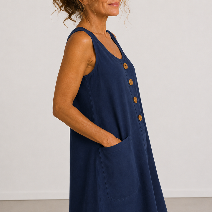 MAUD™ | Robe Élégante en Lin et Coton