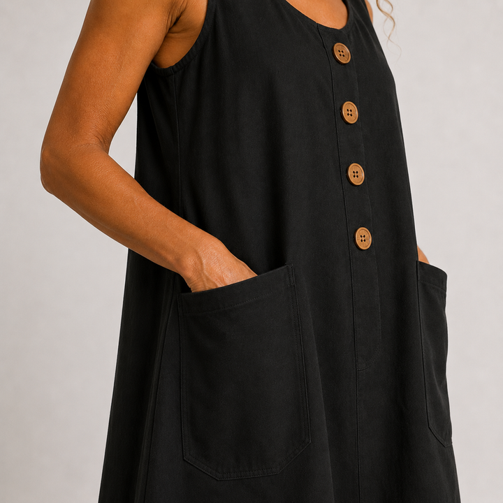 MAUD™ | Robe Élégante en Lin et Coton