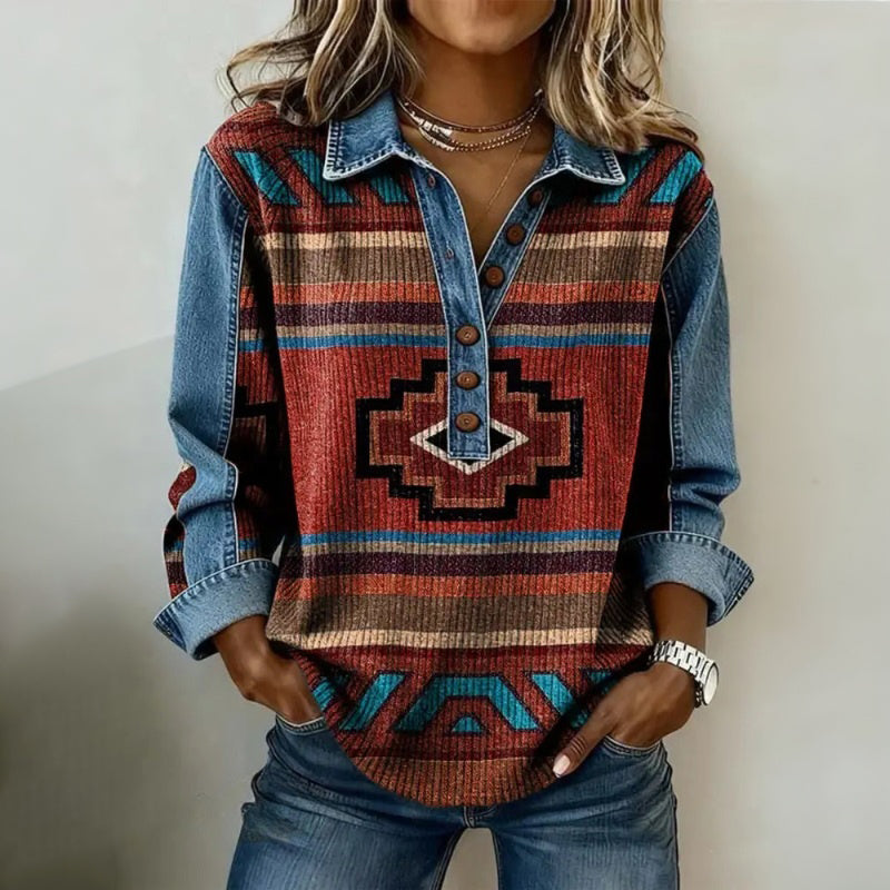 Blouse Décontractée Vintage
