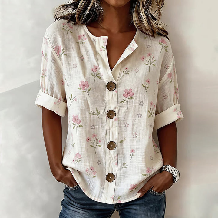 Blouse Vintage À Imprimé Floral