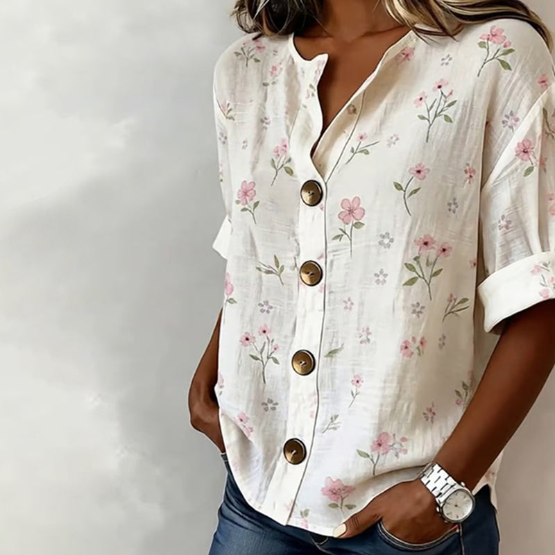 Blouse Vintage À Imprimé Floral